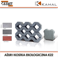 Kolory płyty ażurowej i kostki ekologicznej K22 Kamal