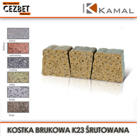 Kolory kostki brukowej Kamal z betonu o śrutowanej powierzchni K23