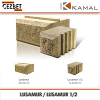 Elementy i wymiary ogrodzenia z betonu Lusamur Kamal