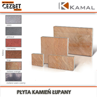 Dostępne kolory płyty ozdobnej typu kamień łupany Kamal - Cezbet Posada