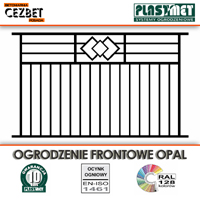 Stalowe nowoczesne ogrodzenie frontowe OPAL firmy PlastMet