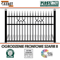 Stalowe nowoczesne ogrodzenie frontowe SZAFIR II firmy PlastMet
