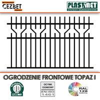 Stalowe nowoczesne ogrodzenie frontowe TOPAZ I firmy PlastMet