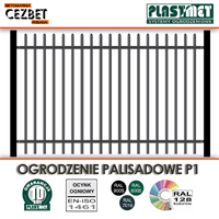 Stalowe ogrodzenie palisadowe wzór P1 - profilowane ocynkowane i powlekane